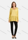 Wholesale Woman's Casual Round Neck Button Decro Fake Pocket Floral Eyelet Embroidered Plain Tunic - Liuhuamall