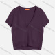 Wholesale Women's V Neck Short Sleeve Plain Button Cardigan 9263# Purple Wholesale Clothing Market & Suppliers -LIUHUAMALL