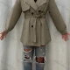 Wholesale Women's Lapel Straps Long Sleeve Buttons Belted Plain Trench Coat 10# Clothing Wholesale Market Liuhua