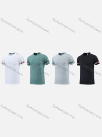 Wholesale Men's Casual & Sporty Quick Dry Striped Round Neck Short Sleeve Athletic Tee 2807#, LIUHUA CLOTHING WHOLESALE