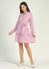 Wholesale Women's Causal V Neck Long Sleeve Belted Short Wrap Dress - Liuhuamall