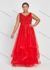 Wholesale Women's Elegant Sleeveless Plain V Neck Sequin Lace Maxi Evening Dress - Liuhuamall