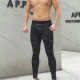 Wholesale Men's Sporty Camouflage Elastic Waist Ankle Length Leggings 629# Black Clothing Wholesale Market Liuhua