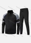 Wholesale Men's Athletic Workout Splicing Colorblock Stand Neck Zip Jacket & Elastic Waist Ankle Length Pants 2 Piece Set - Liuhuamall