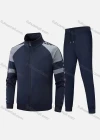 Wholesale Men's Athletic Workout Splicing Colorblock Stand Neck Zip Jacket & Elastic Waist Ankle Length Pants 2 Piece Set - Liuhuamall
