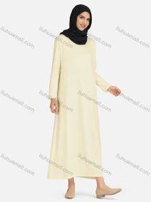 Wholesale Women's Casual Plain Round Neck Long Sleeve Maxi Dress 1364#, LIUHUA CLOTHING WHOLESALE