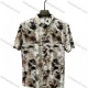 Wholesale In Stock Men's Slim Fit Short Sleeve Abstract Art Print Button - Down Shirt | Casual Fashion Dress Shirt Khaki Clothing Wholesale Market Liuhua
