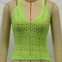 Wholesale Women's Sexy Halter Hollow Out Knitted Plain Cover Up preview