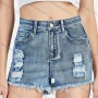 Wholesale Women's Casual High Waist Button Front Ripped Frayed Raw Hem Denim Shorts preview