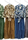 Wholesale Women's Floral Print Cotton Blend Shirt & Tiered Skirt Set - Liuhuamall