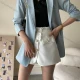 Wholesale Women's Plain Lapel Long Sleeve Suit Jacket SN1267# Light Blue Clothing Wholesale Market Liuhua