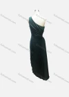 Wholesale Women's Elegant Plain One Shoulder Ruched High Low Hem Evening Dress  - Liuhuamall