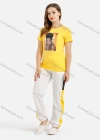 Wholesale Women's Summer Figure Graphic Round Neck Tee&Pants Set - Liuhuamall