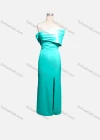 Wholesale Women's Elegant Plain Off Shoulder Ruched Split Hem Evening Dress - Liuhuamall