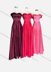 Wholesale Women's Elegant Plain Off Shoulder Cap Sleeve Maxi Evening Dress - Liuhuamall