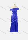 Wholesale Women's Elegant Plain Off Shoulder Ruched Split Hem Evening Dress  - Liuhuamall
