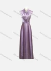 Wholesale Women's Elegant Plain Sleeveless Ruched Bow Knot Evening Dress - Liuhuamall