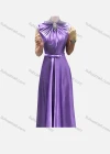 Wholesale Women's Elegant Plain Sleeveless Ruched Bow Knot Evening Dress - Liuhuamall