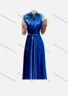 Wholesale Women's Elegant Plain Sleeveless Ruched Bow Knot Evening Dress - Liuhuamall