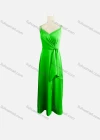 Wholesale Women's Elegant Plain Spaghetti Strap Ruched Tie Side Maxi Evening Dress  - Liuhuamall