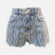 Women's Fashion Plain Ripped Frayed Raw Hem Pockets Denim Shorts Gray Blue Clothing Wholesale Market -LIUHUA