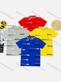 Wholesale Boy's Casual Allover Print Short Sleeve Polo Shirt, LIUHUA CLOTHING WHOLESALE