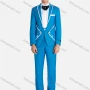 Wholesale Men's Formal Lapel Contrast Blazer & Pants 2 Pieces Suit Set preview