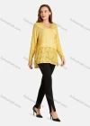 Wholesale Woman's Casual Round Neck Button Decro Fake Pocket Floral Eyelet Embroidered Plain Tunic - Liuhuamall
