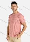 Wholesale Men's Leaf Print Round Neck Short Sleeve Tee - Liuhuamall