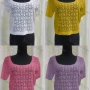 Wholesale Women's Casual Square Neck Hollow Out Plain Knit Top preview