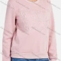 Wholesale Women's Casual Fleece Rhinestone Letters Round Neck Long Sleeve Pullover Sweatshirt preview