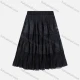 Wholesale Girls' Casual Elastic Waist Pleated Splicing Maxi Skirt Black Clothing Wholesale Market Liuhua