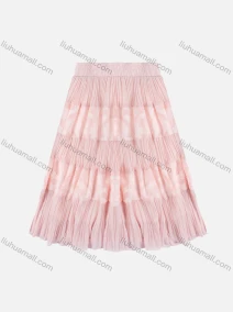 Wholesale Girls' Casual Elastic Waist Pleated Splicing Maxi Skirt, LIUHUA CLOTHING WHOLESALE