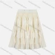 Wholesale Girls' Casual Elastic Waist Pleated Splicing Maxi Skirt Ivory Clothing Wholesale Market Liuhua