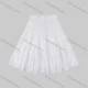 Wholesale Girls' Casual  Plain Elastic Waist Ruched Embroidered Ruffle Hem Lace Trim Maxi Skirt White Clothing Wholesale Market Liuhua