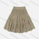 Wholesale Girls' Casual  Plain Elastic Waist Ruched Embroidered Ruffle Hem Lace Trim Maxi Skirt Olive Green Clothing Wholesale Market Liuhua