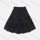 Wholesale Girls' Casual  Plain Elastic Waist Ruched Embroidered Ruffle Hem Lace Trim Maxi Skirt Black Clothing Wholesale Market Liuhua