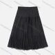 Wholesale Girls' Casual Elastic Waist Plain Pleated Splicing Maxi Skirt Black Clothing Wholesale Market Liuhua
