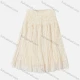 Wholesale Girls' Casual Elastic Waist Plain Pleated Splicing Maxi Skirt Ivory Clothing Wholesale Market Liuhua