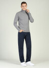Wholesale Men's Basics Rib-Knit Turtleneck Long Sleeve Plain Pullover Sweater - Liuhuamall