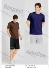 Wholesale Men's Casual Plain Round Neck Short Sleeve T-Shirts & Shorts 2 Piece Set 17603# - Liuhuamall