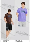 Wholesale Men's Casual Letter Round Neck Short Sleeve T-Shirts & Shorts 2 Piece Set 17605# - Liuhuamall