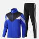 Men's Athletic Workout Splicing Colorblock Striped Stand Neck Zip Jacket & Elastic Waist Ankle Length Pants 2 Piece Set Blue Clothing Wholesale Market -LIUHUA