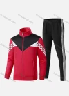 Wholesale Men's Athletic Workout Splicing Colorblock Striped Stand Neck Zip Jacket & Elastic Waist Ankle Length Pants 2 Piece Set - Liuhuamall