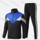 Wholesale Men's Athletic Workout Splicing Colorblock Striped Stand Neck Zip Jacket & Elastic Waist Ankle Length Pants 2 Piece Set Black Clothing Wholesale Market Liuhua