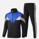 Men's Athletic Workout Splicing Colorblock Striped Stand Neck Zip Jacket & Elastic Waist Ankle Length Pants 2 Piece Set Black Clothing Wholesale Market -LIUHUA