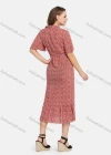 Wholesale Women's Casual Floral Print A-Line Button Down Ruffle Hem Midi Shirt Dress With Belt - Liuhuamall