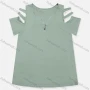 Wholesale Women's Casual Plain Quarter Zip Cold Shoulder Short Sleeve Blouse preview