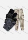 Wholesale Men's Casual Plain Multiple Pockets Button Closure Cargo Pants 8100# - Liuhuamall