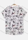 Wholesale Women's Casual Graffiti Print Round Neck Short Sleeve Tee - Liuhuamall